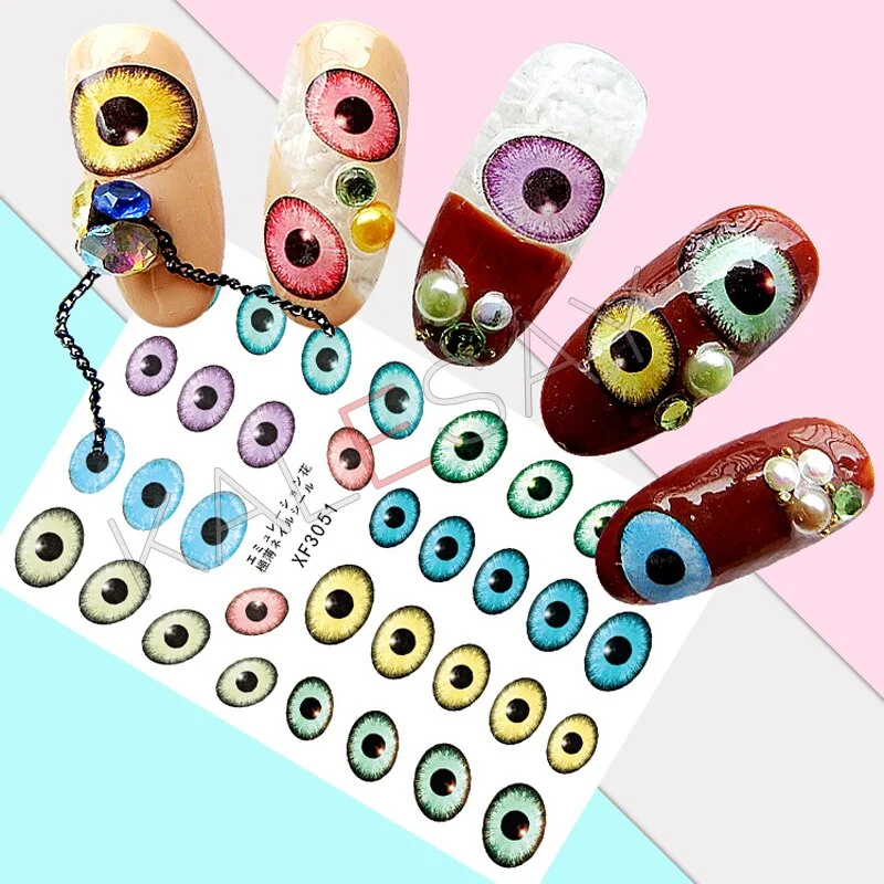 Nail Art Decals Colorful Glass Sticker for Nail Self-adhesive DIY Sticker Decals Manicure for Nail Art Sticker Design Decoration