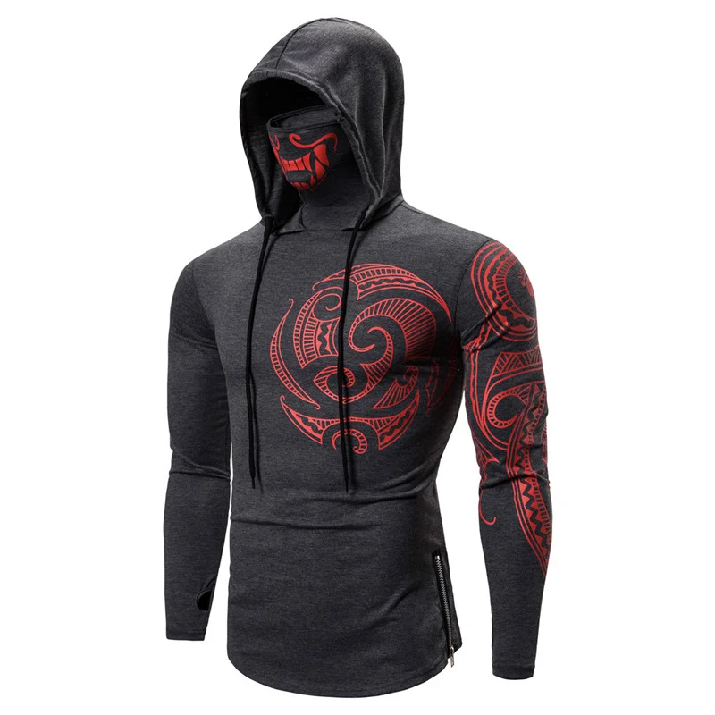 Men's League of Legends Face Mask Hooded Long Sleeve T-Shirt / [viawink] /