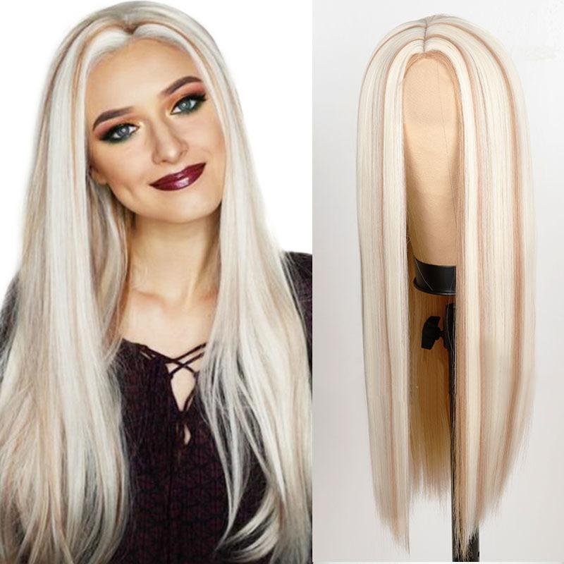 Women' s Blonde Straight Hot Mini Lace Front Wig-elleschic