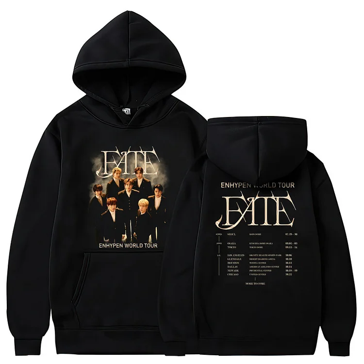 ENHYPEN World Tour Fate Logo Printed Casual Hoodie