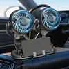 Car Fan 360 Adjustable 2 Head Air Fan Auto Electric Fan USB