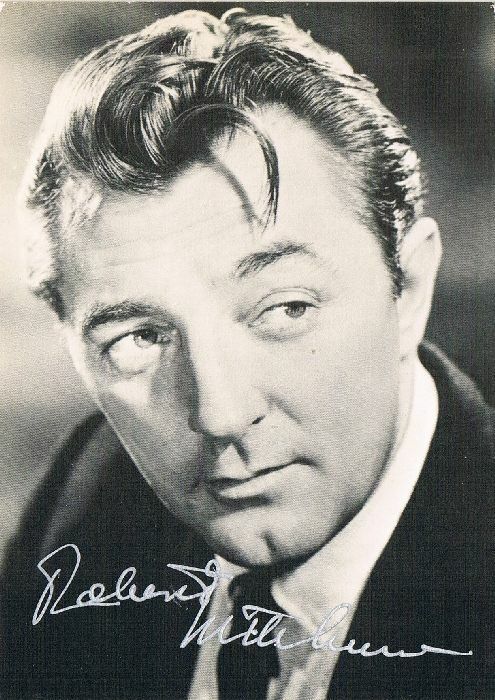 Robert Mitchum 1917-97 genuine autograph signed 4x6