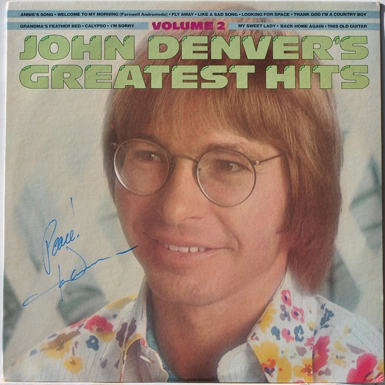 JOHN DENVER SIGNEDAlbum Greatest Hits Vol 2 Henry John Deutschendorf Jr. wcoa