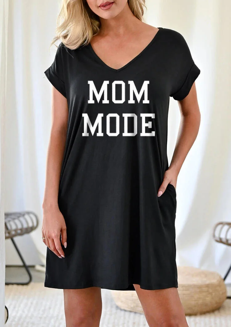 MOM MODE V-Neck Shift Dress