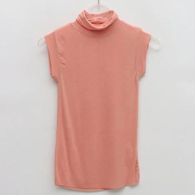 2022 New Spring White Tank Top Women Corset Tops To Wear Out Sleeveless Turtleneck Solid Casual T Shirt fashion Korean Clothes