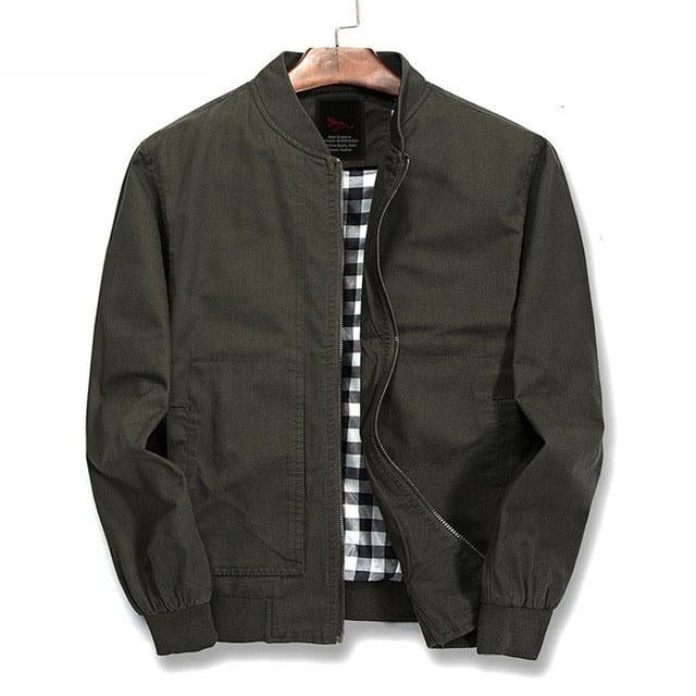 Men Pure Cotton Men's Fashion Slim Pilot Coat Mens Army Green Windbreaker Bomber Jacket