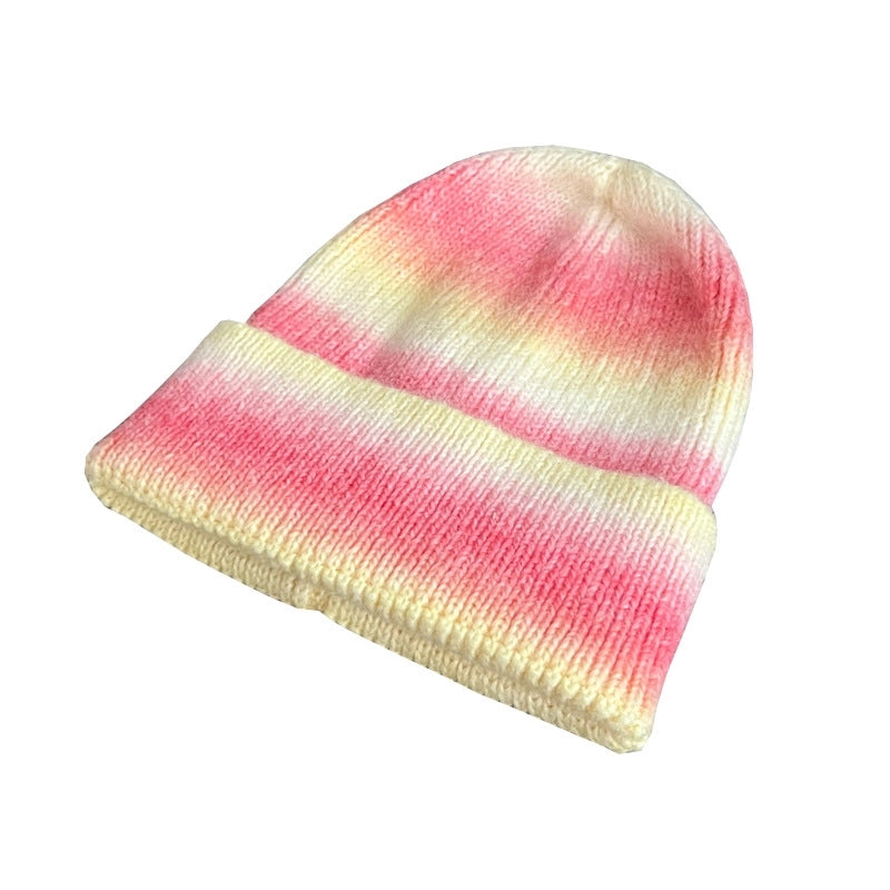 Women’s Vintage Style Stripe Eaveless Wool Cap