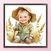 >SALE<Full Embroidery Eco-cotton Thread 18CT Printed Farm Baby Cross Stitch Kit25x25cm