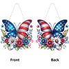 DIY Flag Butterfly Double Sided Acrylic Diamond Painting Hanging Pendant
