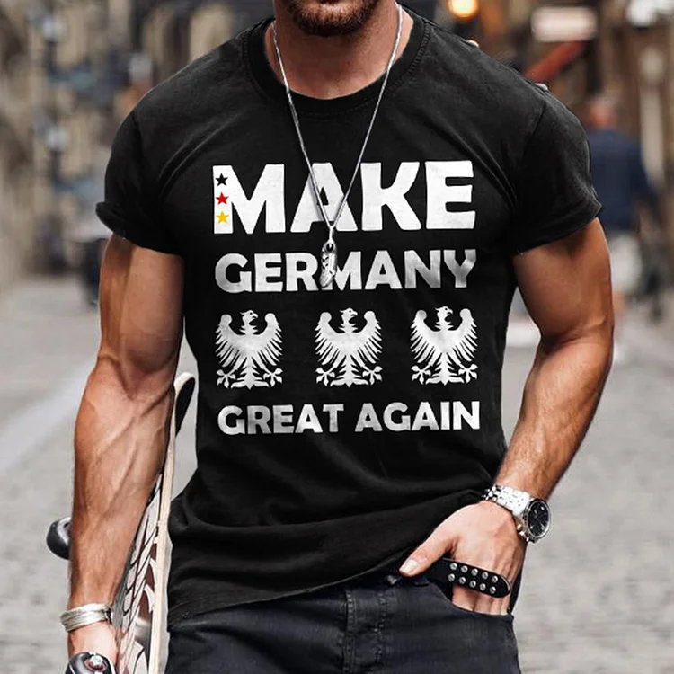 Simpfit Kurzärmliges T-Shirt mit „Make Germany Great Again 2025“-Aufdruck für Herren