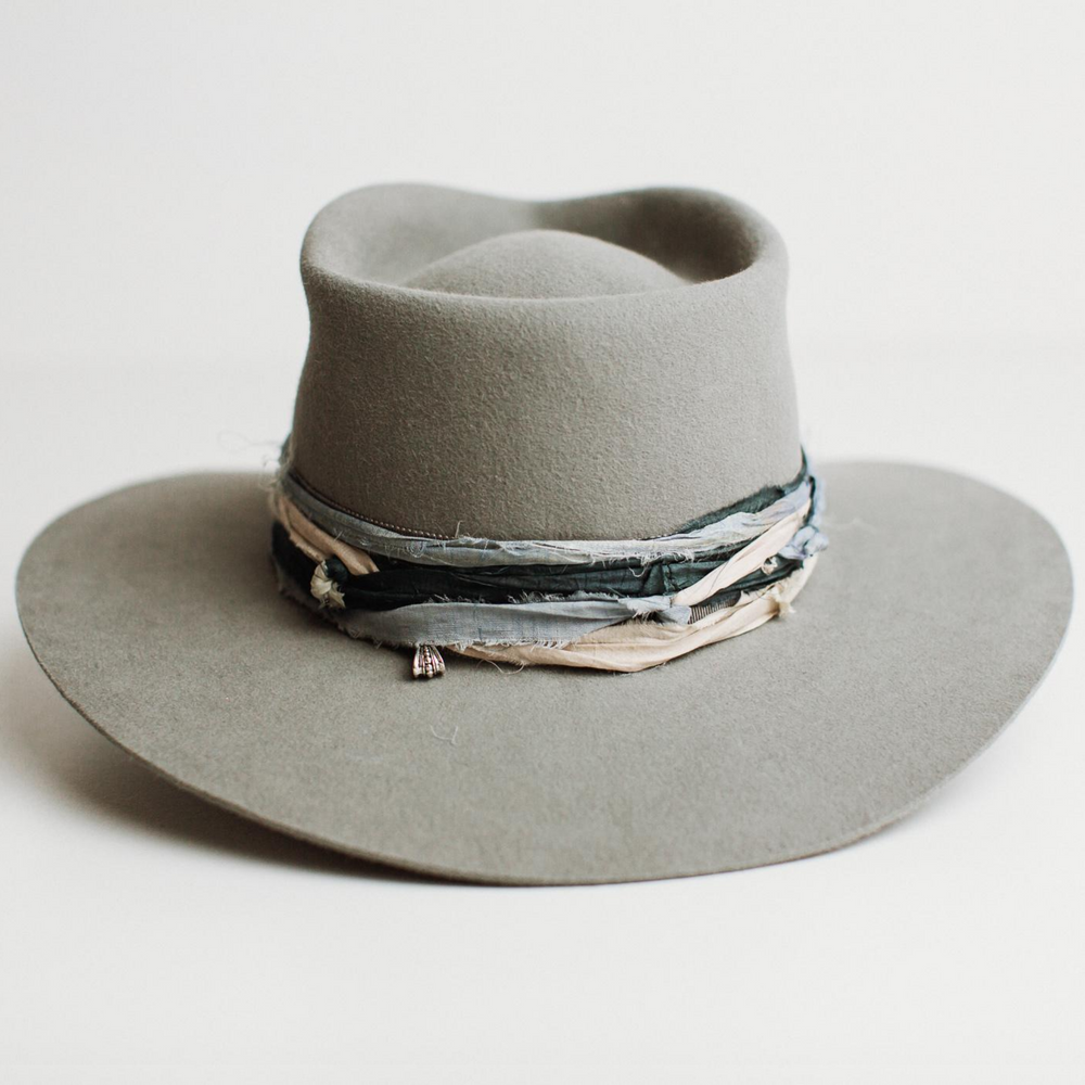 Elegant Gentleman's Teardrop Cashmere Hat, Felt Fedora - Gray
