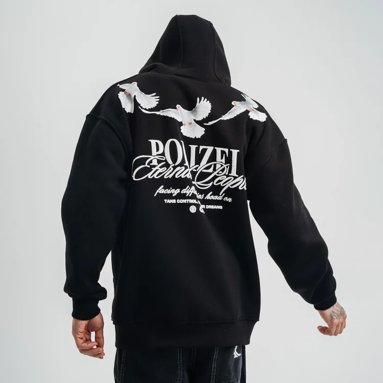 Fashionable Peace Dove Print Hoodie
