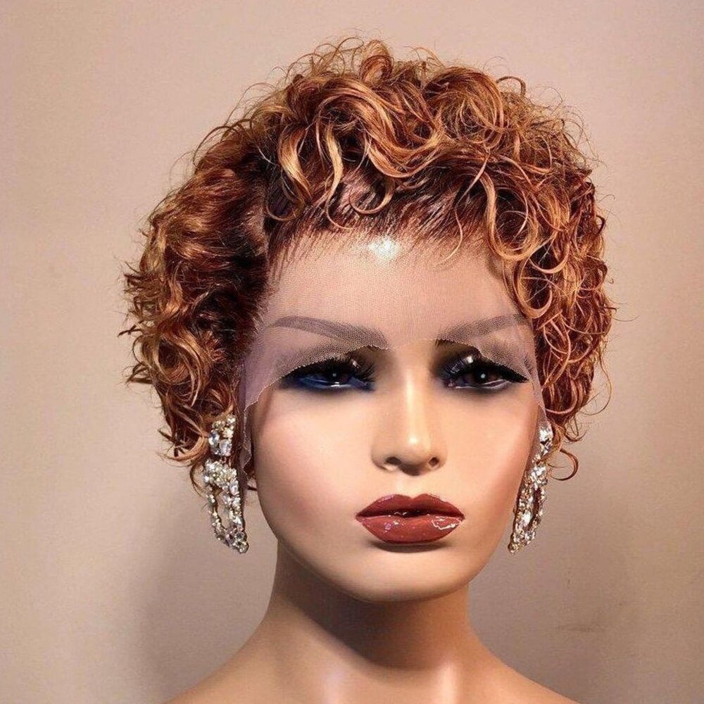 Pixie Cut Wig Cheap Short Bob Wig Deep Wave Frontal Wig Brazilian Wigs For Curly Water Wave Lace Front Highlight Wig Human Hair US Mall Lifes