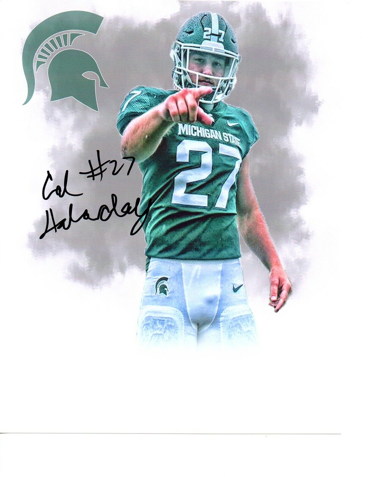 Cal Haladay Michigan State Spartans football LB signed autographed 8x10 Photo Poster painting c