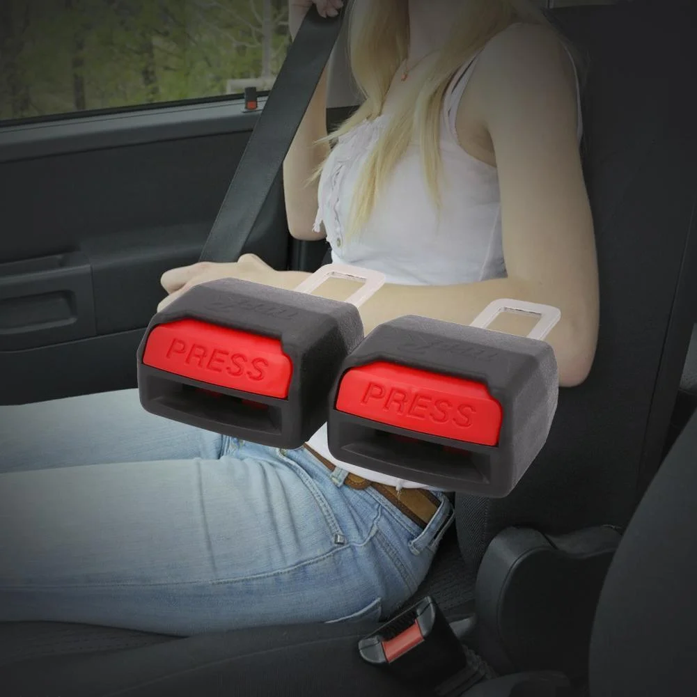 2pcs Car Seat Belt Buckle Insert Plug Universal Type Buckle Tongue Seat Belt  Extension Socket Car Interior Decoration Accessories