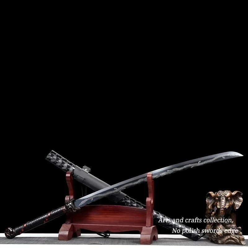 Authentic Samurai Katana Sword with Tiger Head Handle, Real Metal, Art collection