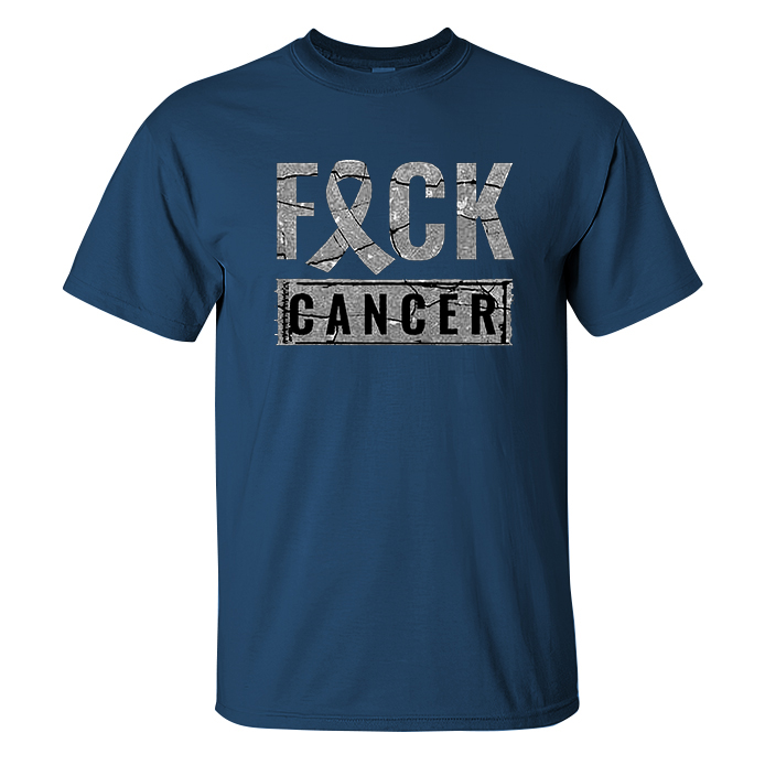 Livereid F Cancer Letter Print T-Shirt - Livereid