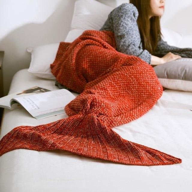 Mermaid Tail Blanket - Knitted Handmade, Warm and Soft