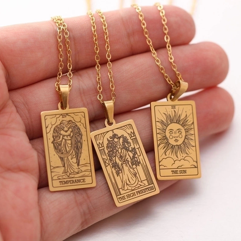 Minimalist Human Tarot 304 Stainless Steel Plating Pendant Necklace