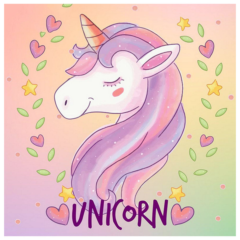 Cartoon Unicorn Full Round Drill Diamond Painting 30X30CM(Canvas) gbfke