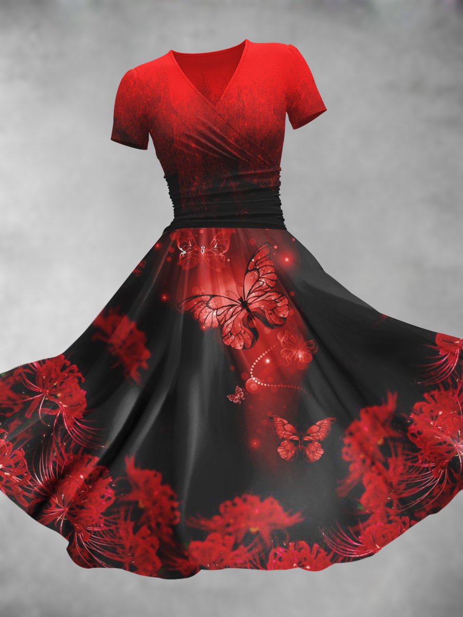 Women´s Halloween Hell Flower Artistic Maxi Dress