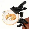 360-Degree Rotatable Embroidery Holder Adjustable Tableside Stitching Frames Clip Non-Slip Portable Metal Embroidery Clip Holder Suitable For Cross-Stitch Accessories