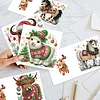 6PCS DIY Diamond Art Greeting Cards Christmas Animal Congratulations Cards Gift