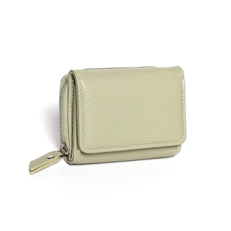 Women’s Solid Color Pu Leather Zipper Wallets