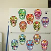 12pcs Skull Diamond Painting Refrigerator Magnets