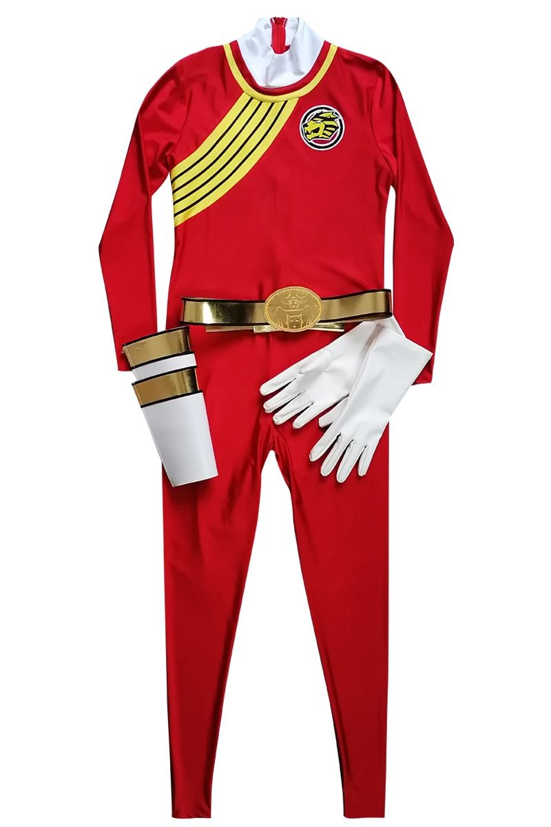 Power Rangers Wild Force Red Wild Force Ranger Cosplay Costume