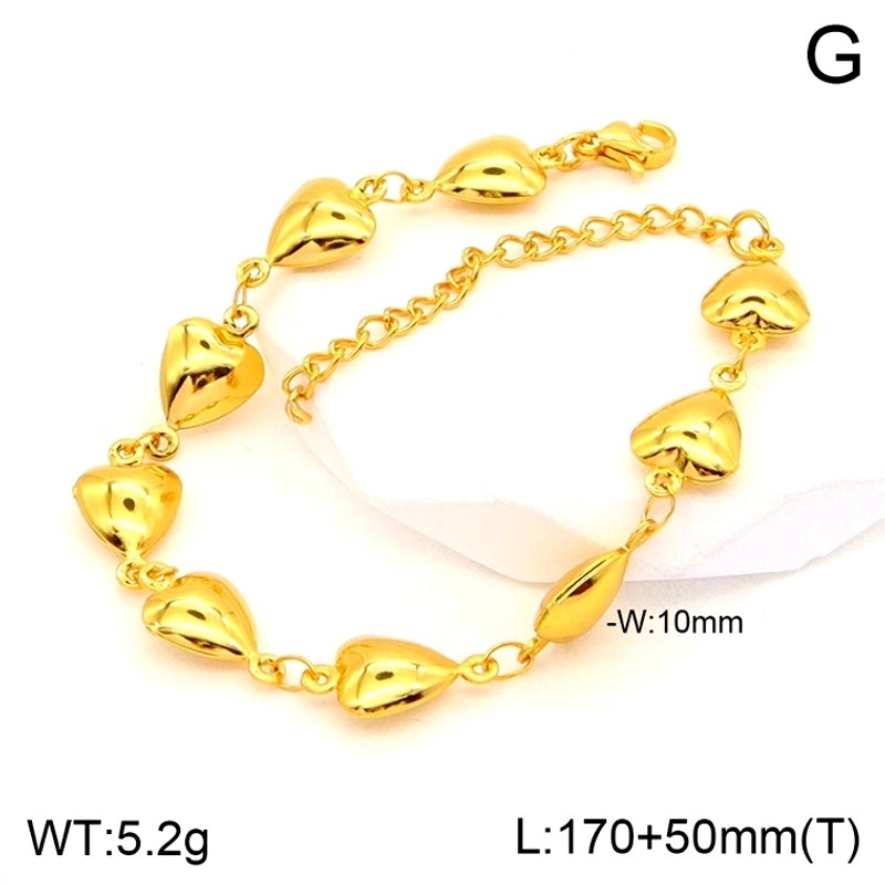 Elegant Minimalist Cross Star Heart Shape 201 Stainless Steel 302 Stainless Steel 304 Stainless Steel Bracelets In Bulk