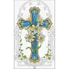 Lily Cross Full 11CT 3 Strands DIY Stamped Cross Stitch Kits for Beginners Adults Home Wall Decor Cross Stitch Art and Crafts Kits 25x42cm