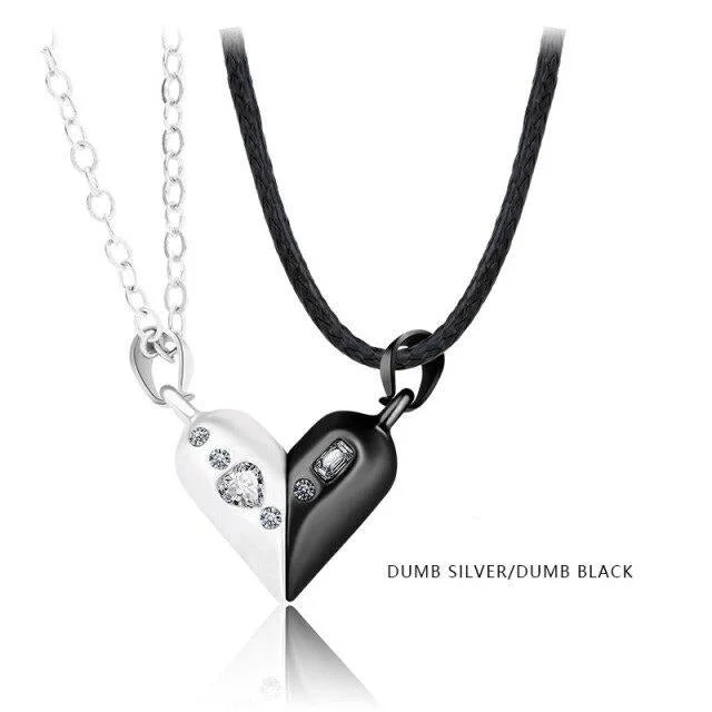 2pcs/Set Heart Shaped Magnetic Necklace