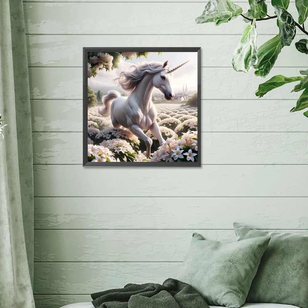 Full Round Diamond Painting 30*30cm - Garden Unicorn