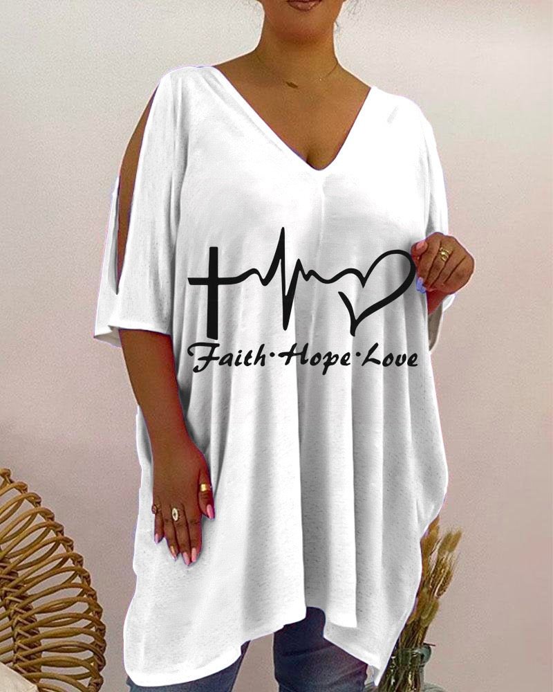 V-Neck Casual Print Women's Top