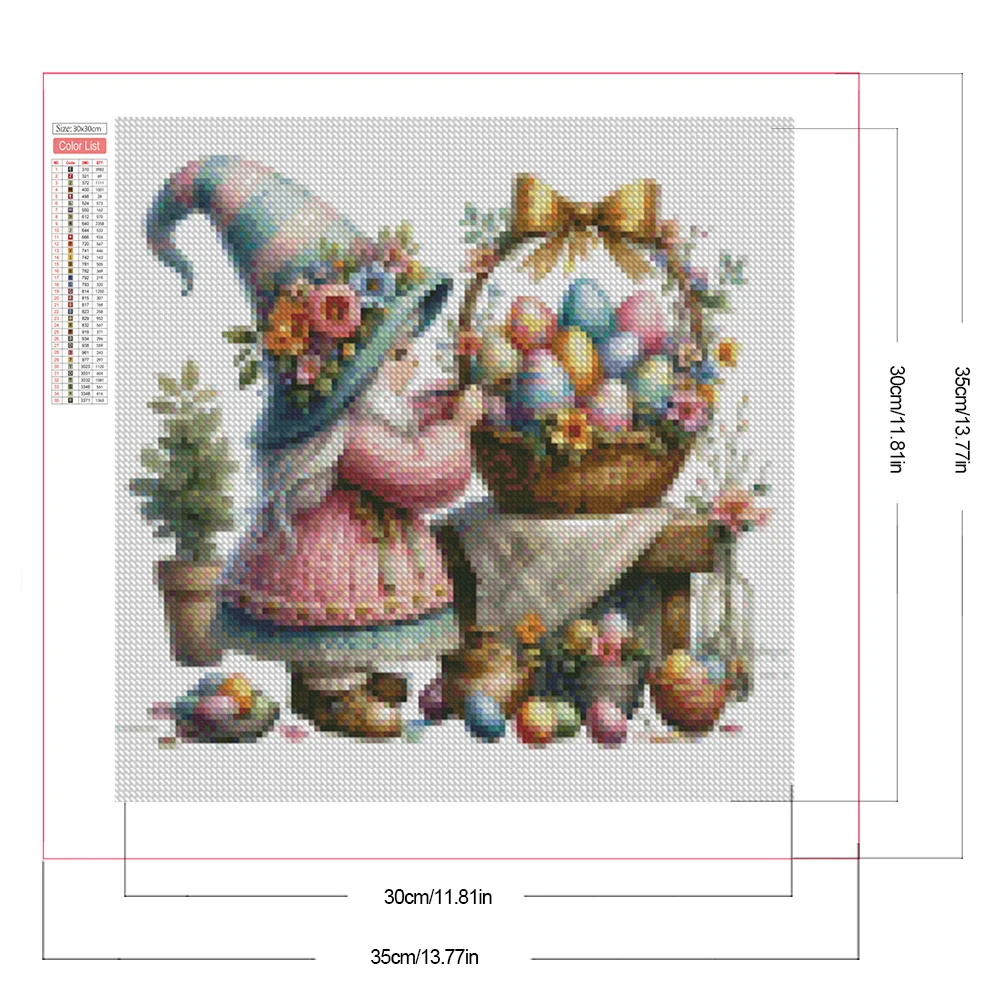 Partial AB Diamond Painting - Full Round Drill - Egg Painting Gnome(Canvas|35*35cm)