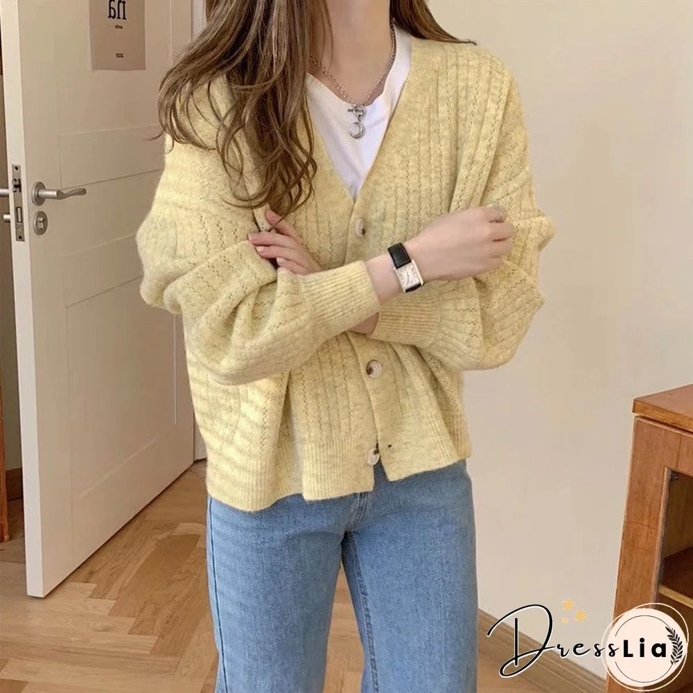 Small Fresh Pit Strip Loose Cashmere Knitted Top