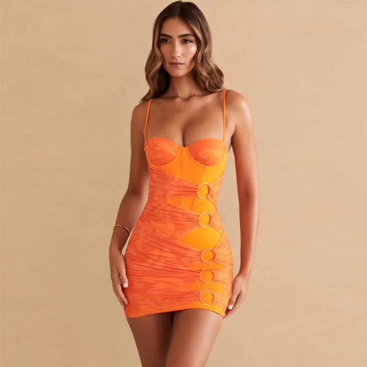 Fern Orange Mini Dress