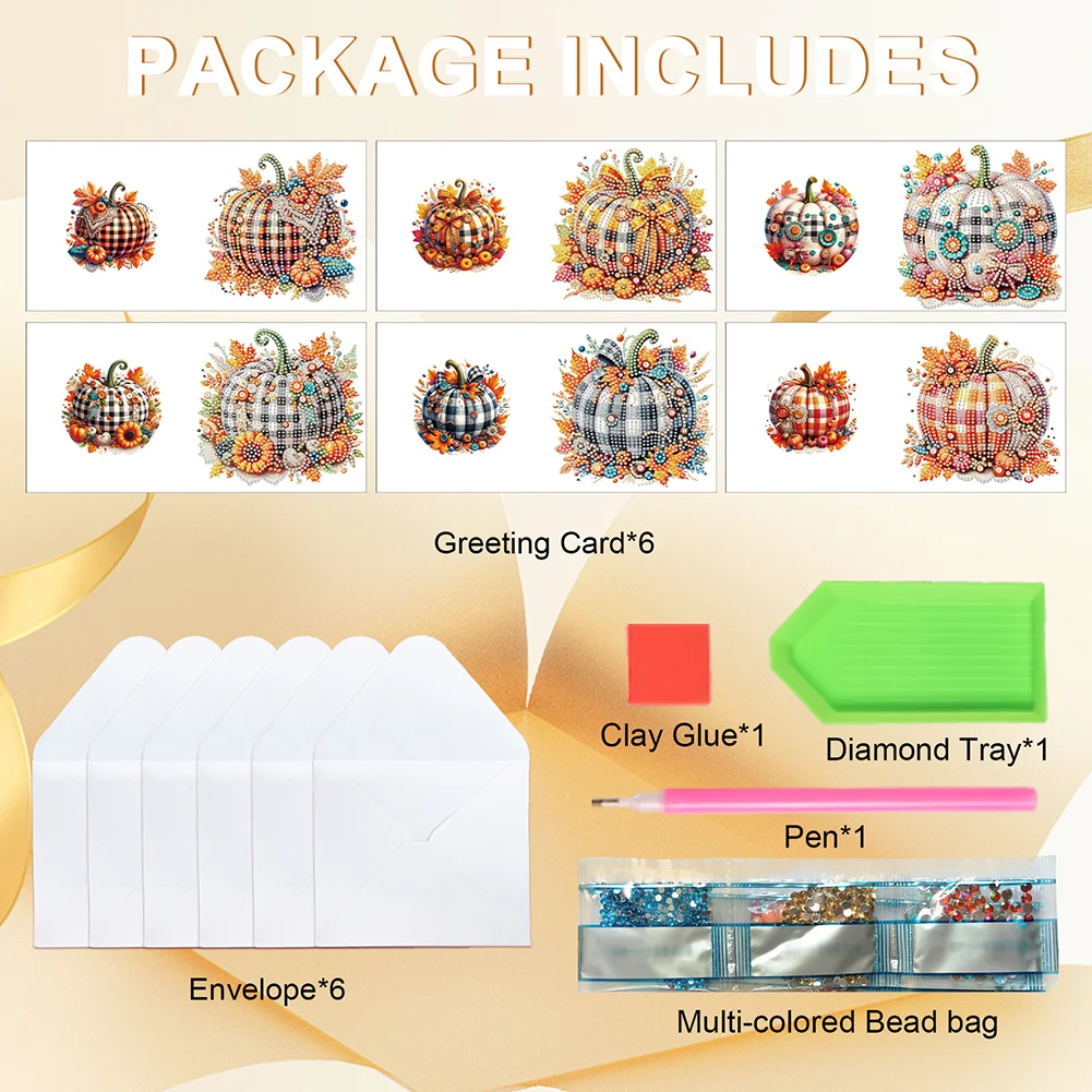 6PCS DIY Diamond Art Greeting Cards Congratulations Cards & Gifts (Halloween)