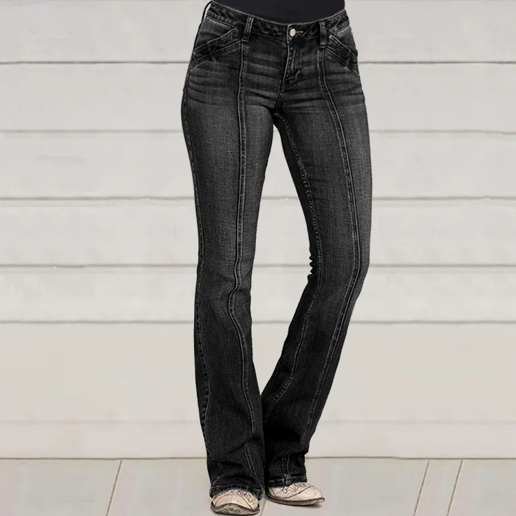 Classic Wash Slim Fit Flared Jeans