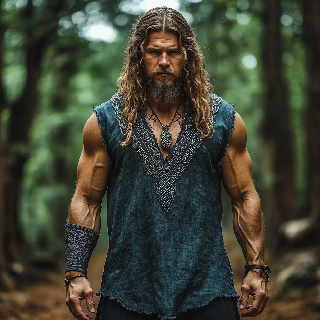 Men's Vintage Viking Celtic Art V Neck Tank Top