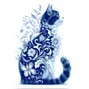 (Multi-Style) Blue And White Porcelain Cat-11CT Stamped Cross Stitch 40*53cm/15.75*20.87in