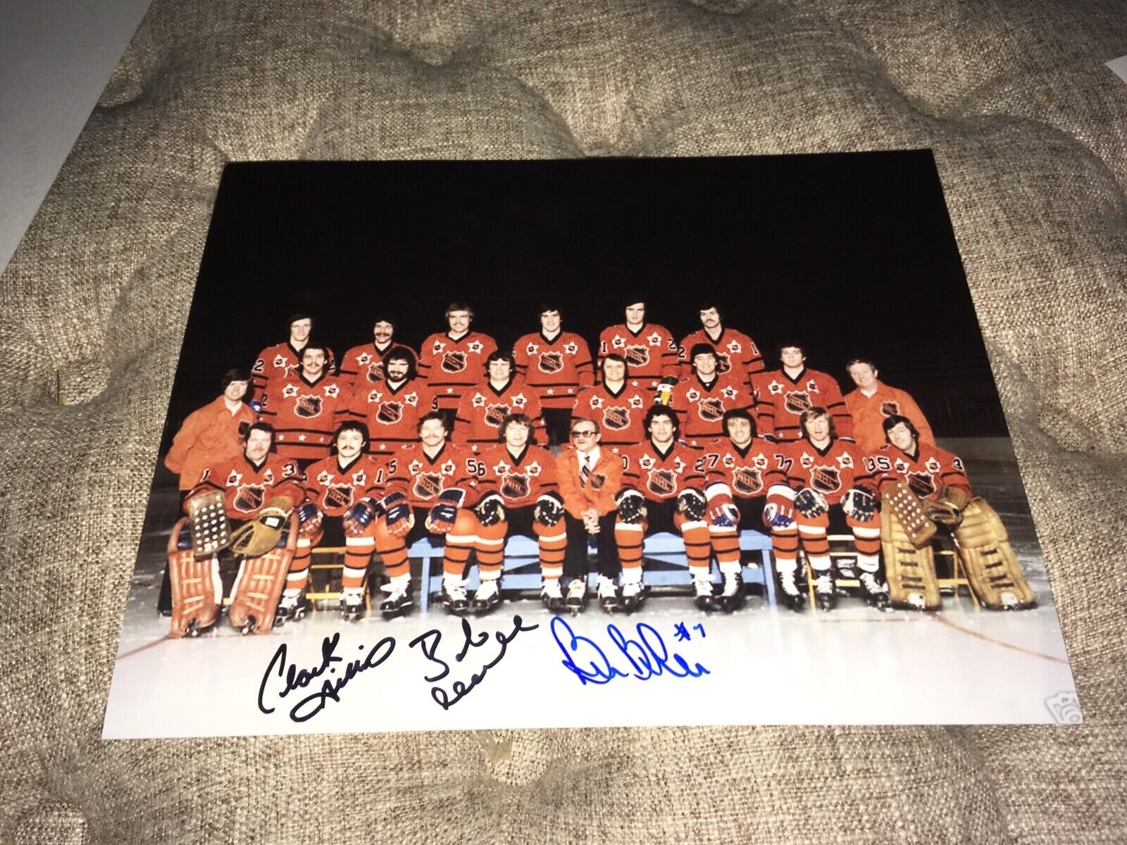 Bobby Clarke Bill Barber Clark Gillies Signed 8 x 10