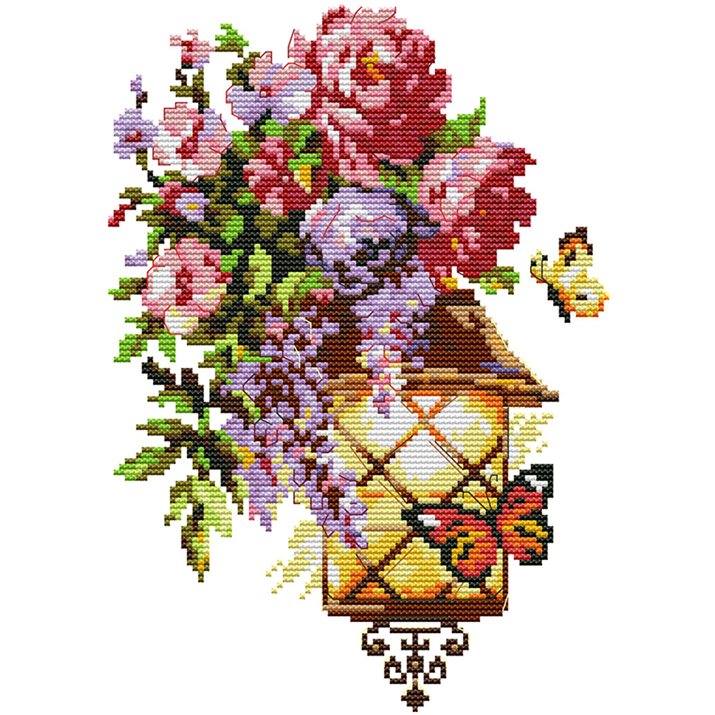 14ct Stamped Cross Stitch Flower (30*21cm)
