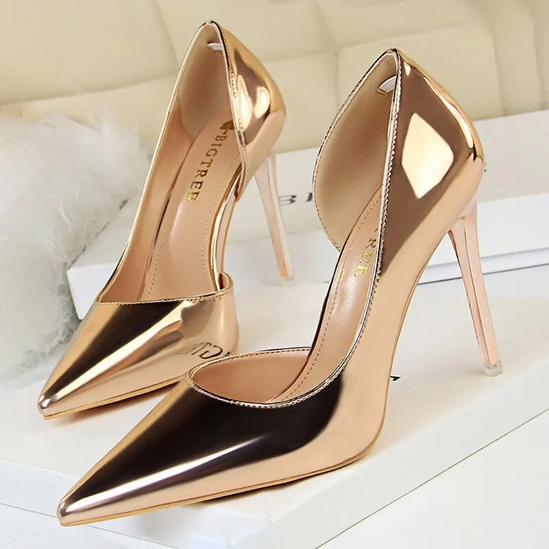 BIGTREE Shoes Sexy Woman Pumps Patent Leather High Heels Plus Size 43 Women Shoes Heels 2020 Stiletto Ladies Shoes Wedding Shoes