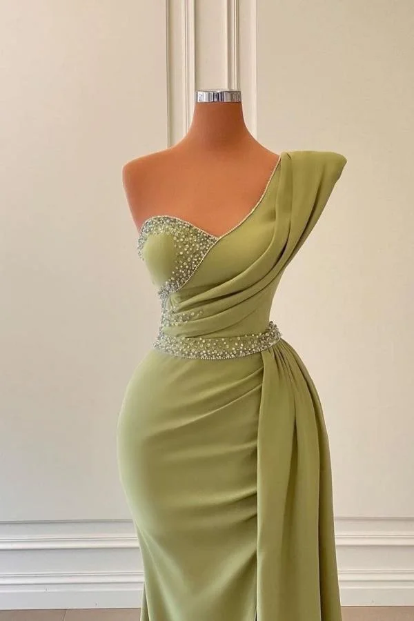 green emerald velvet dress Mermaid Satin V Neck Spaghetti Straps Split Dress – Lisposa