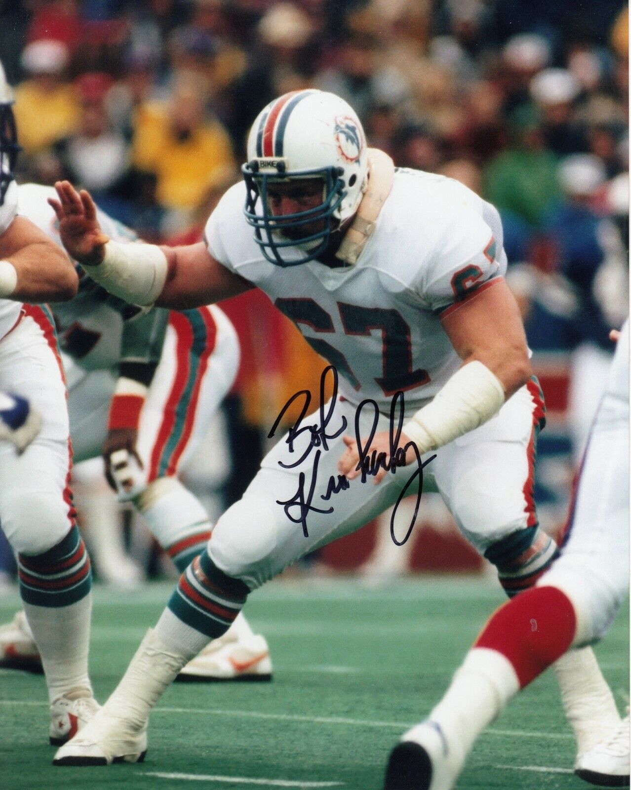 Bob Kuechenberg #1 8x10 Signed Photo Poster painting w/ COA Miami Dolphins 031019