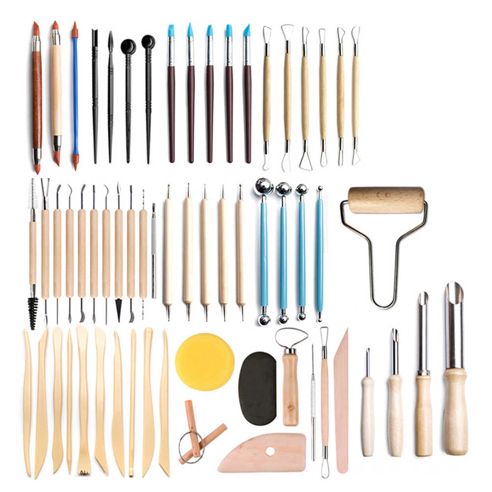 

61pcs Pottery Tools Set Carving Clay Sculpture Polymer Wax Carved Modeling, 501 Original