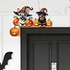 (US Local)Halloween Dog Diamond Art Door Right Angle Sign for Indoor Outdoor Wall