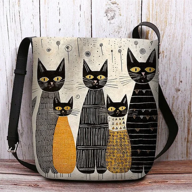 Style & Comfort for Mature Women Women's Cat Print Crossbody Bag